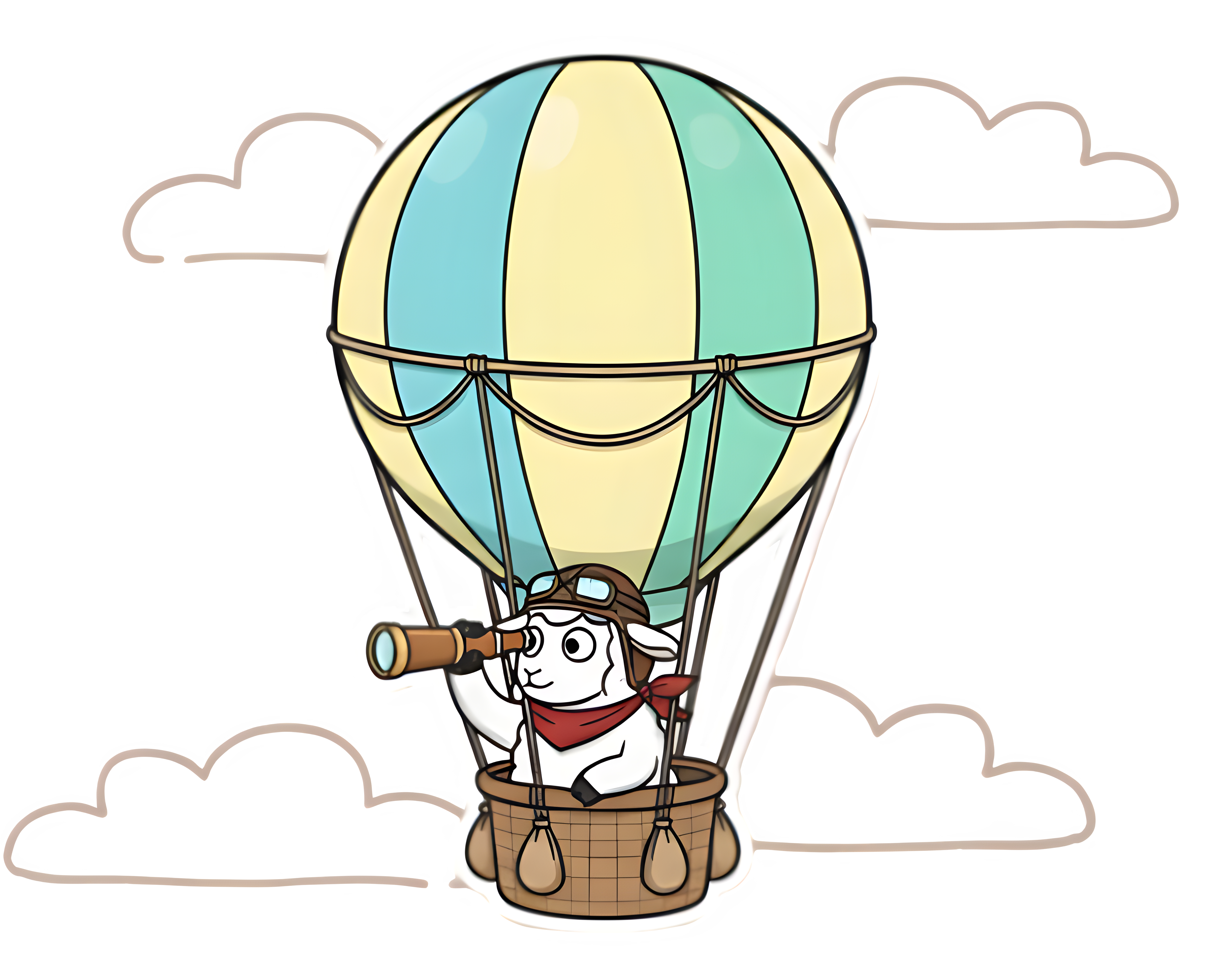 Kloud mascot in a balloon searching for files